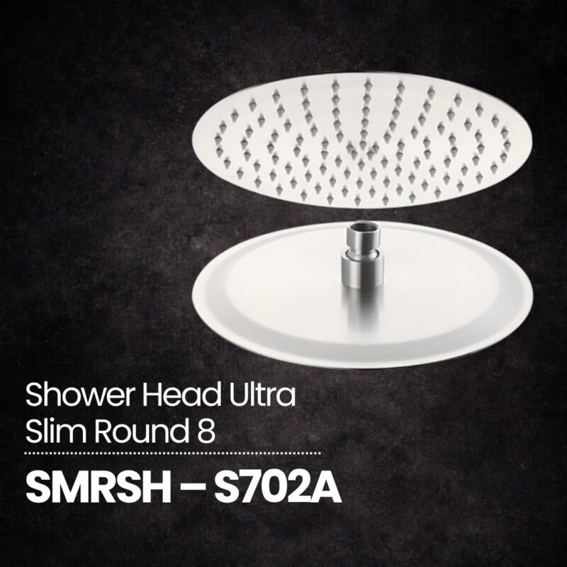 Shower Head Ultra Slim Round 8"- SMRSH - S702A