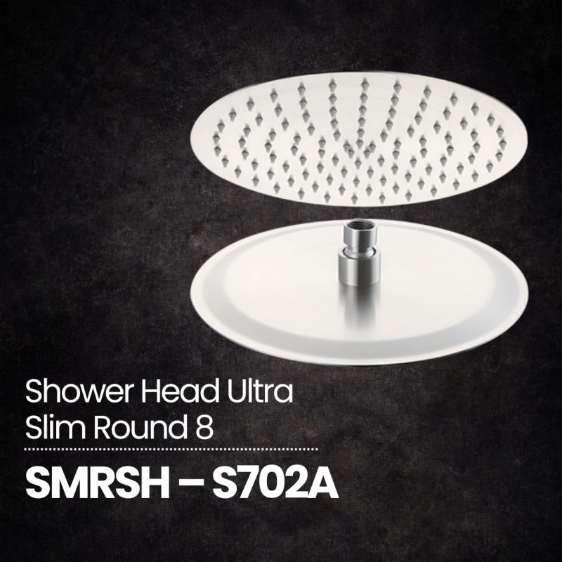 Shower Head Ultra Slim Round 8"- SMRSH - S702A